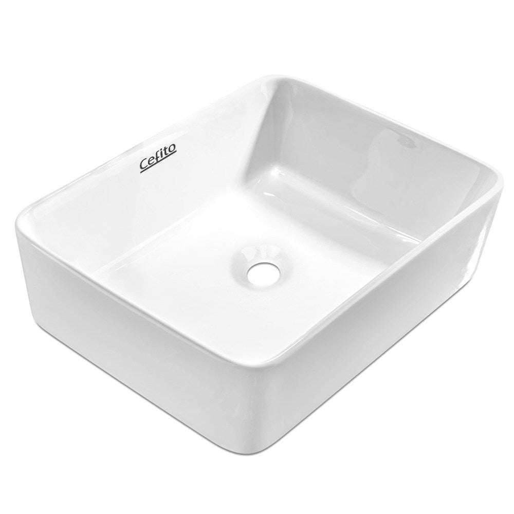 Marlook Bathroom Basin Ceramic Vanity Sink Hand Wash Bowl 48x37cm White
