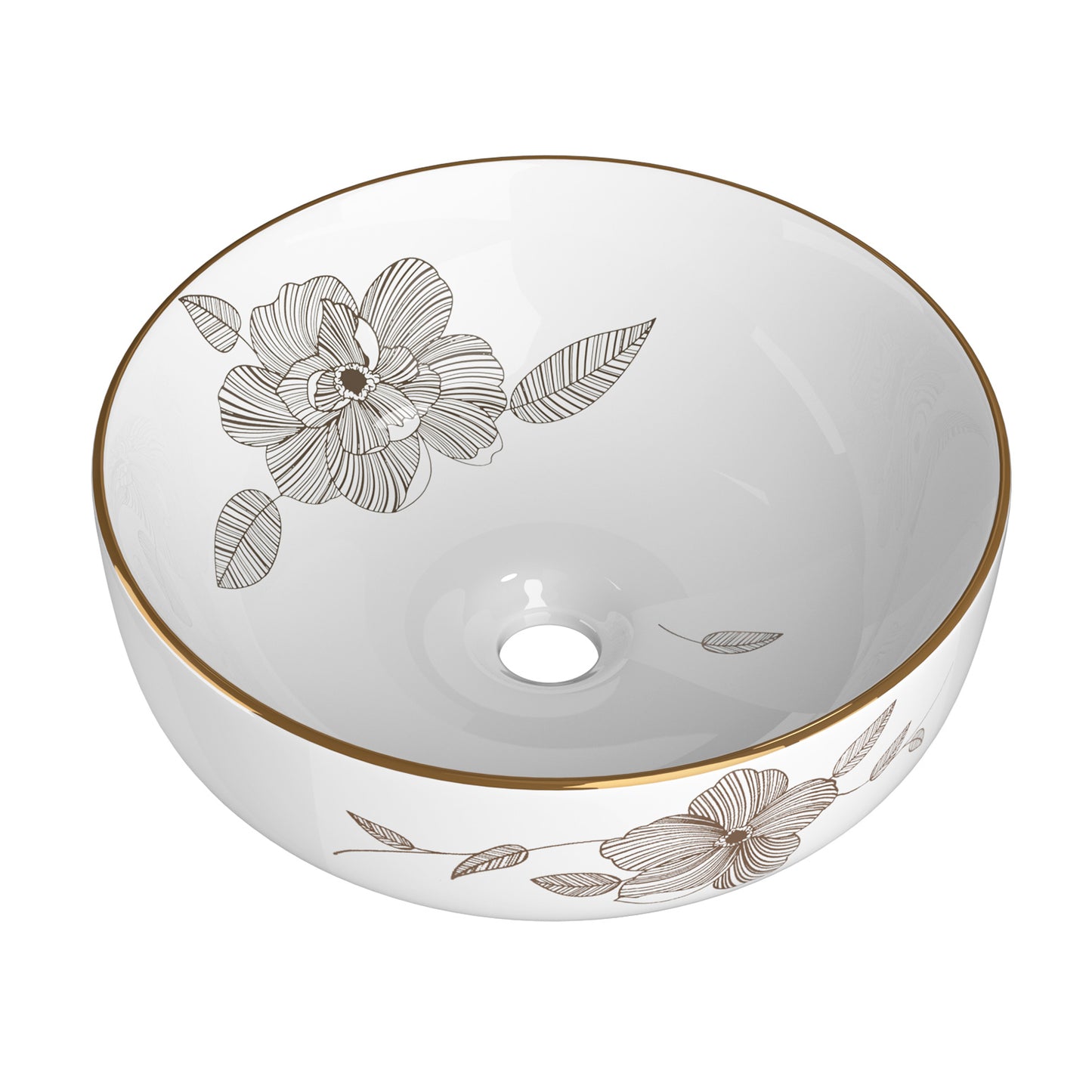 Marlook Bathroom Basin Ceramic Vanity Sink Hand Wash Bowl with Pattern 41x41cm