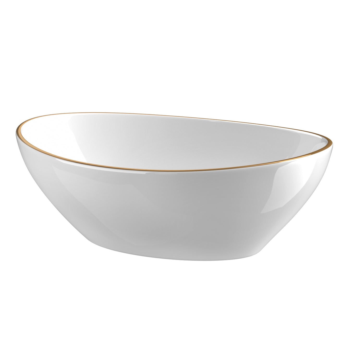 Marlook Bathroom Basin Ceramic Vanity Sink Hand Wash Bowl Gold Line 41x34cm