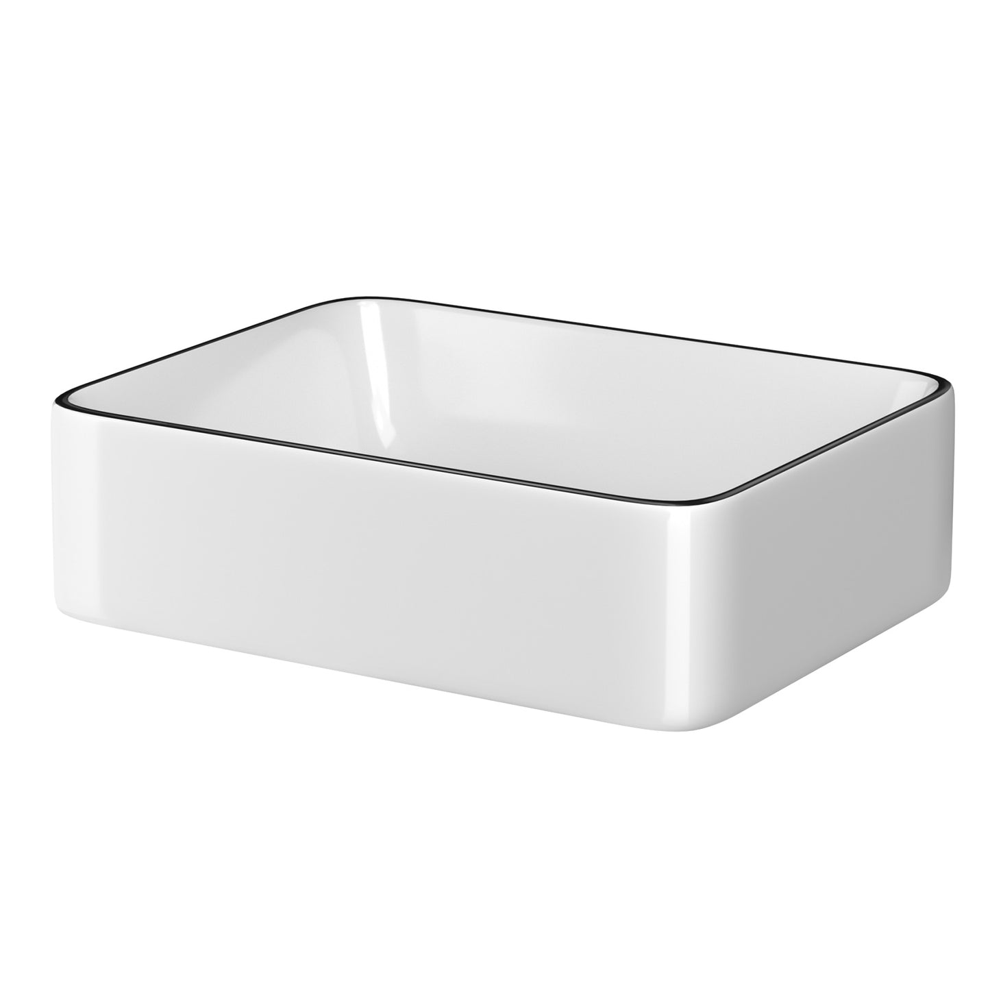 Marlook Bathroom Basin Ceramic Vanity Sink Hand Wash Bowl Above Counter 48x37cm