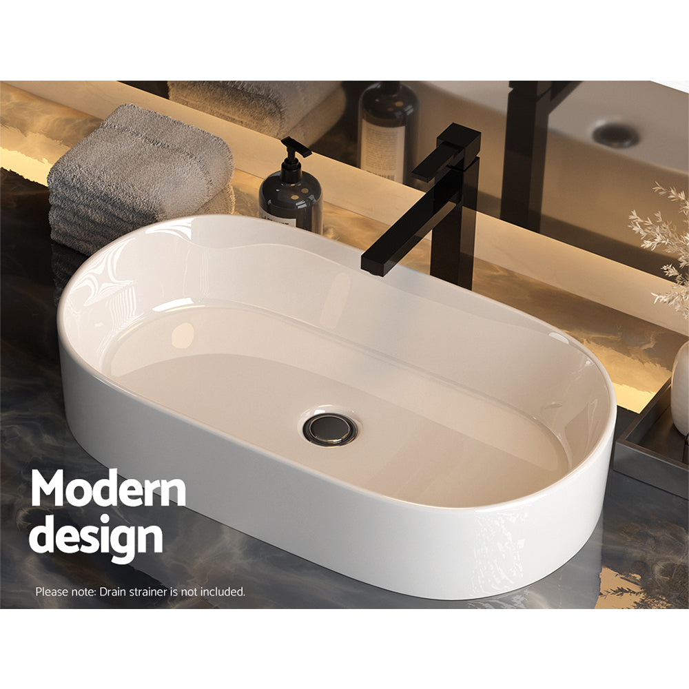 Marlook Bathroom Basin Ceramic Vanity Sink Hand Wash Bowl 52x31cm