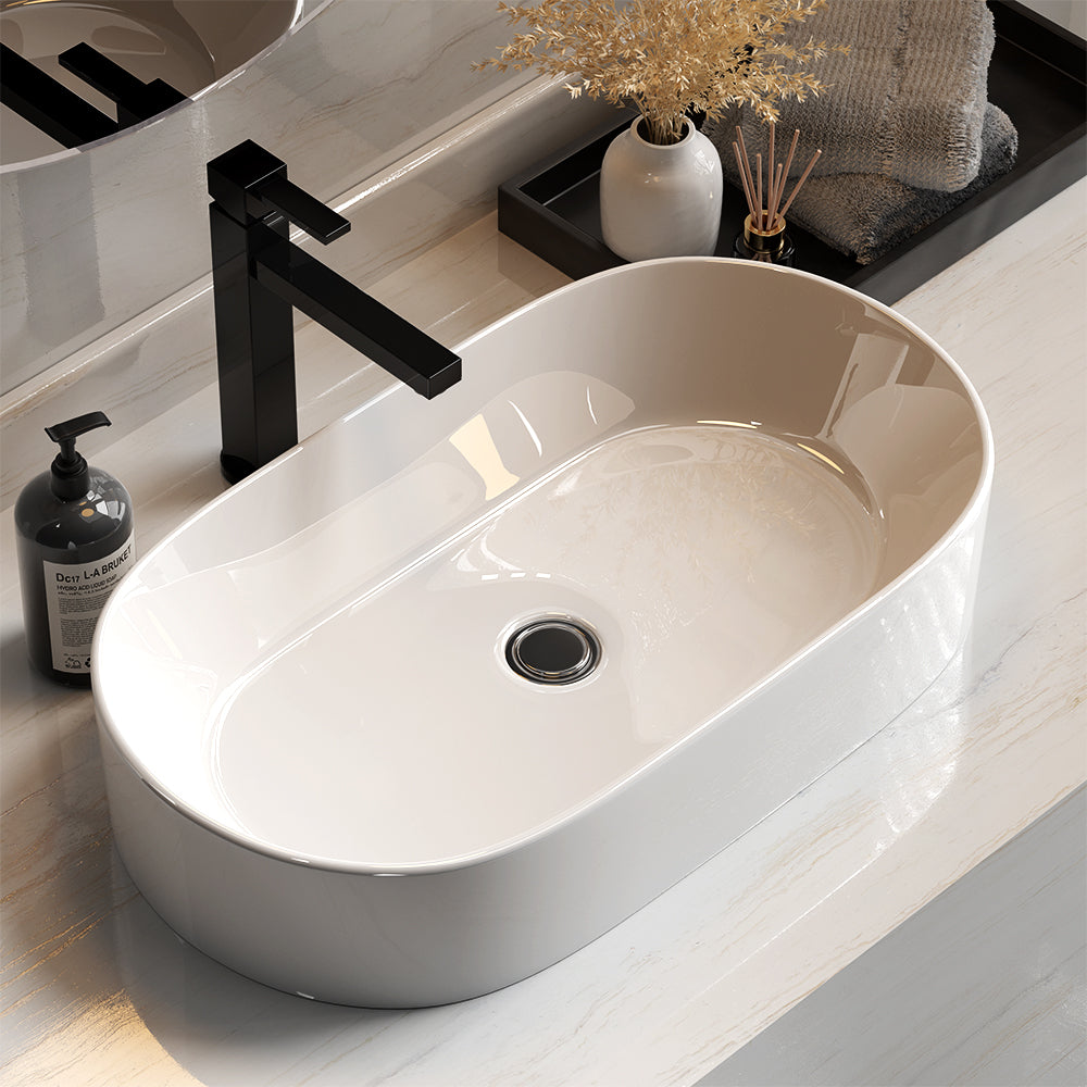 Marlook Bathroom Basin Ceramic Vanity Sink Hand Wash Bowl 52x31cm