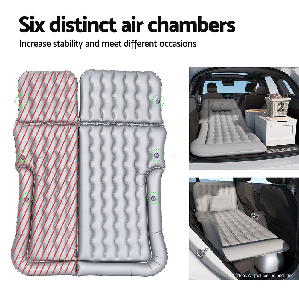 Marlook Car Mattress 175x130 Inflatable SUV Back Seat Camping Bed Grey