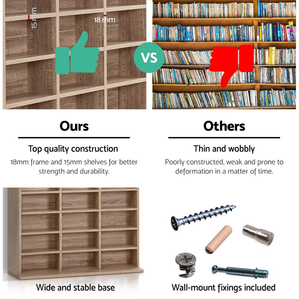 Marlook Bookshelf CD Storage Rack - BERT Oak