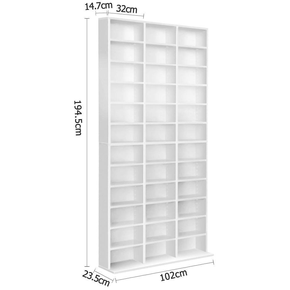 Marlook Bookshelf CD Storage Rack - BERT White