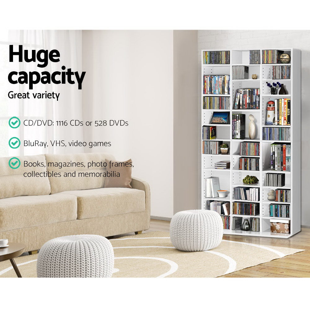 Marlook Bookshelf CD Storage Rack - BERT White