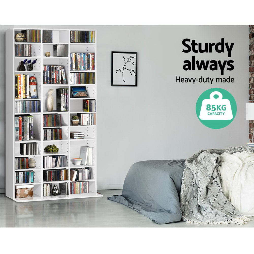 Marlook Bookshelf CD Storage Rack - BERT White