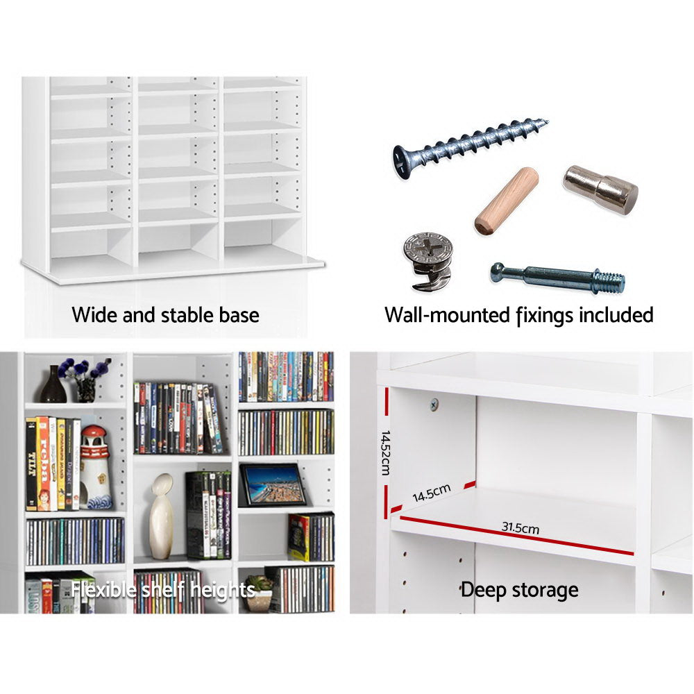 Marlook Bookshelf CD Storage Rack - BERT White