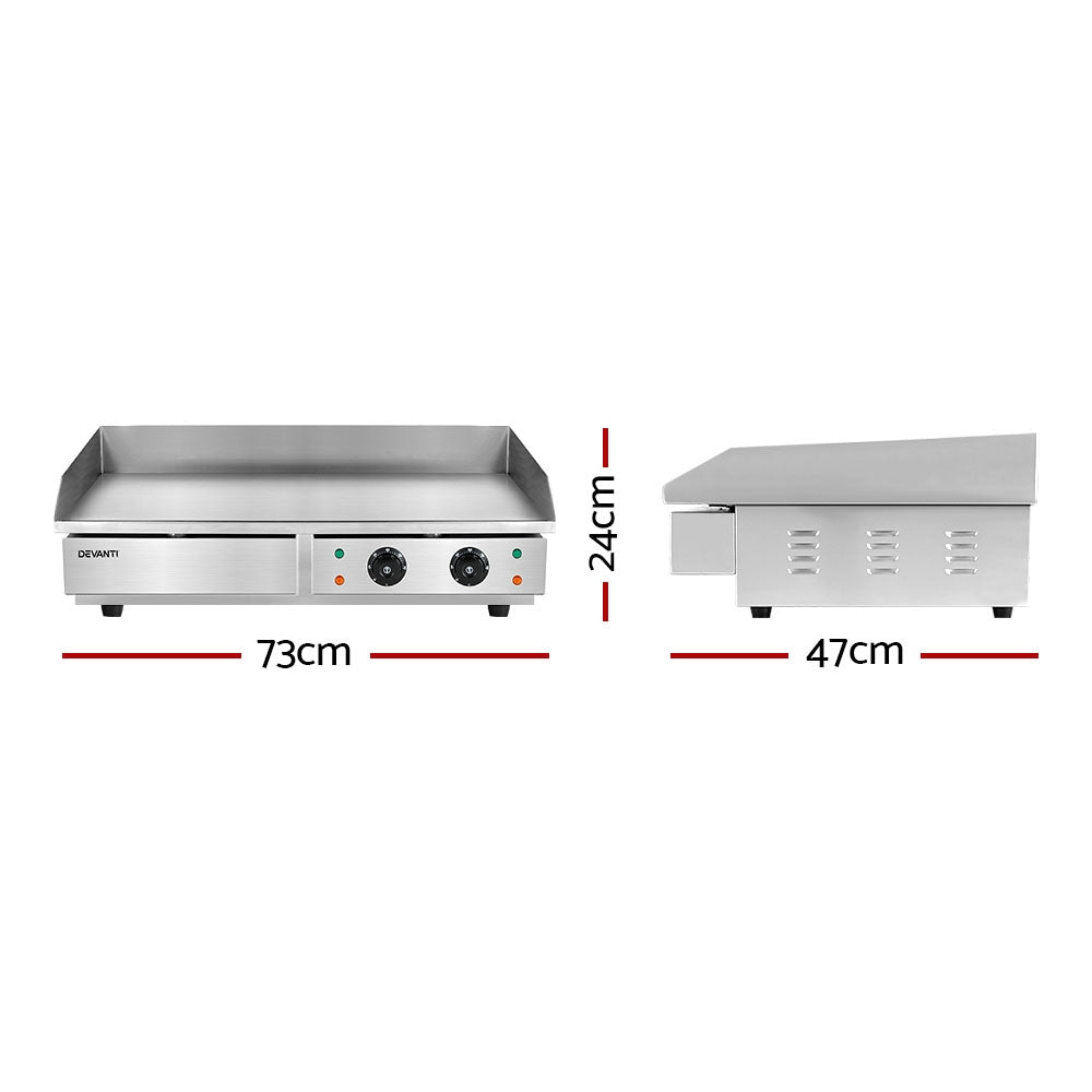 Marlook Commercial Electric Griddle 73cm BBQ Grill Plate 4400W