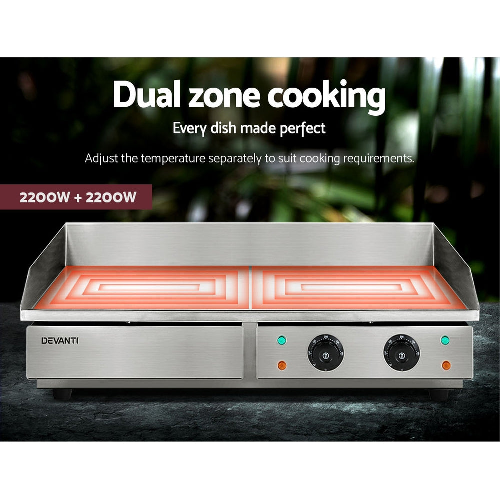 Marlook Commercial Electric Griddle 73cm BBQ Grill Plate 4400W