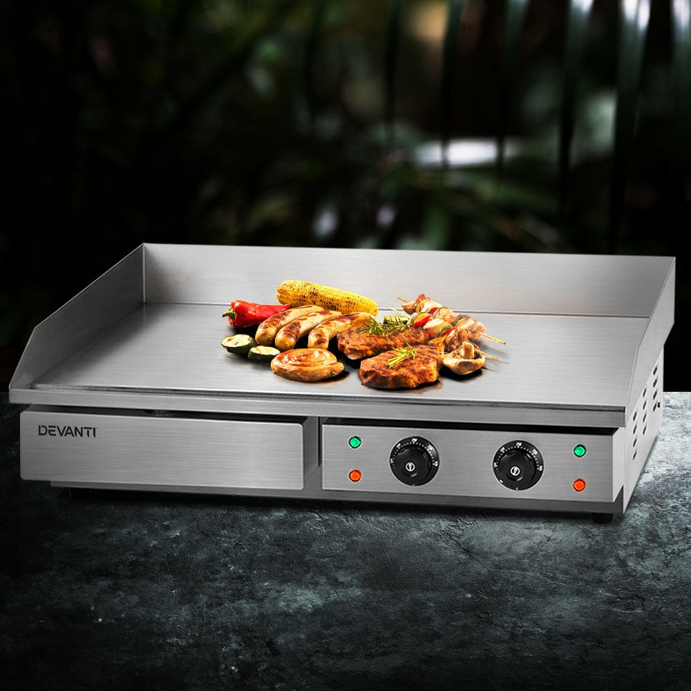 Marlook Commercial Electric Griddle 73cm BBQ Grill Plate 4400W