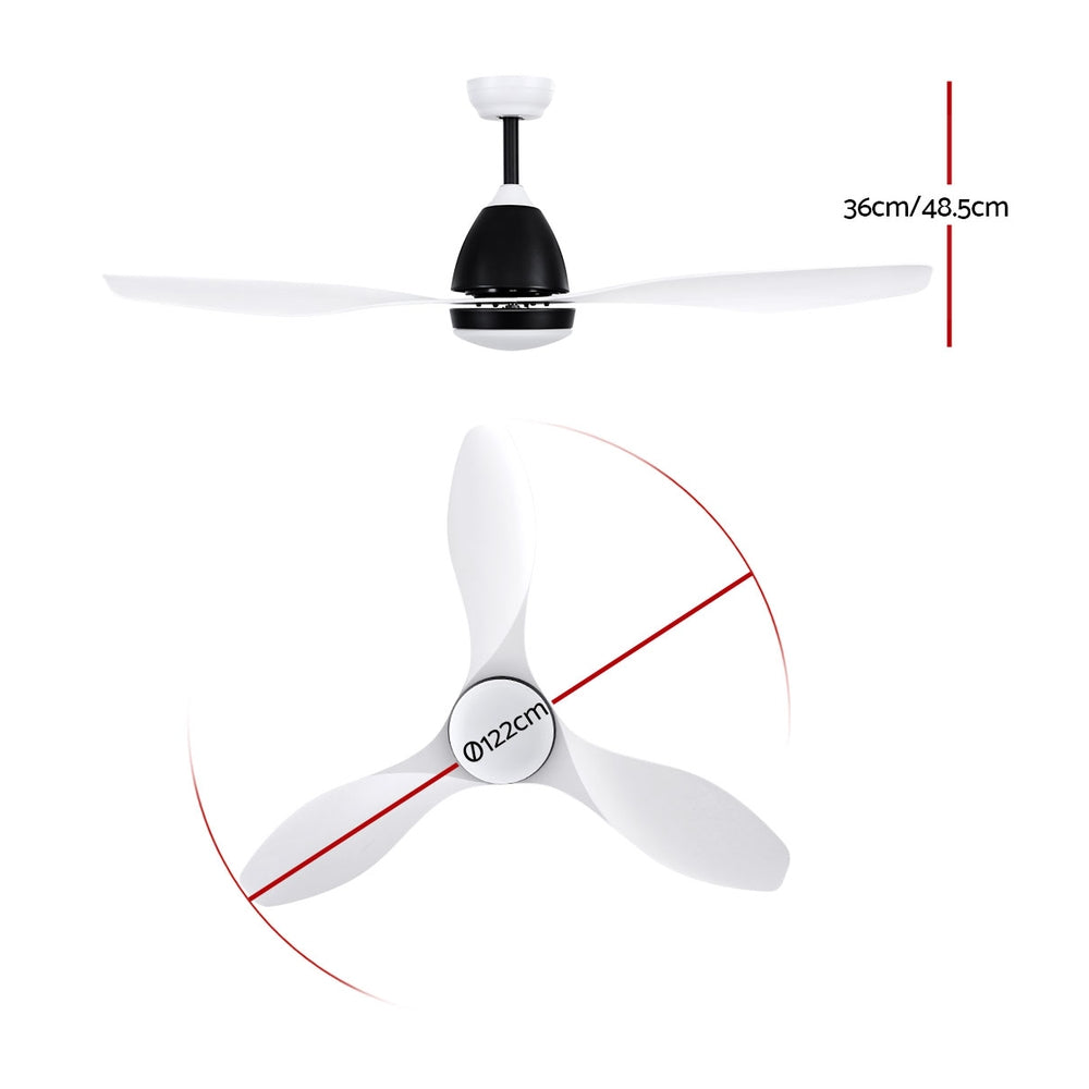 Marlook 48'' Ceiling Fan DC Motor w/Light w/Remote - White