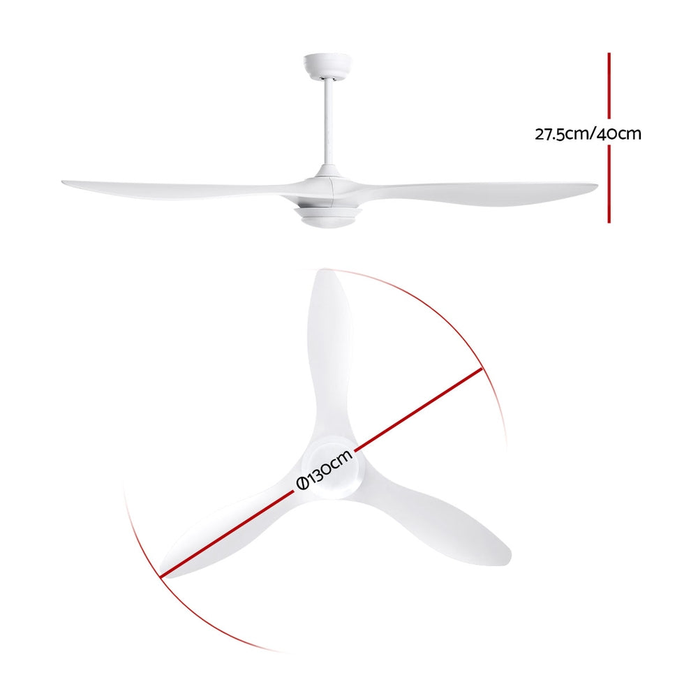 Marlook 52'' Ceiling Fan DC Motor w/Light w/Remote - White