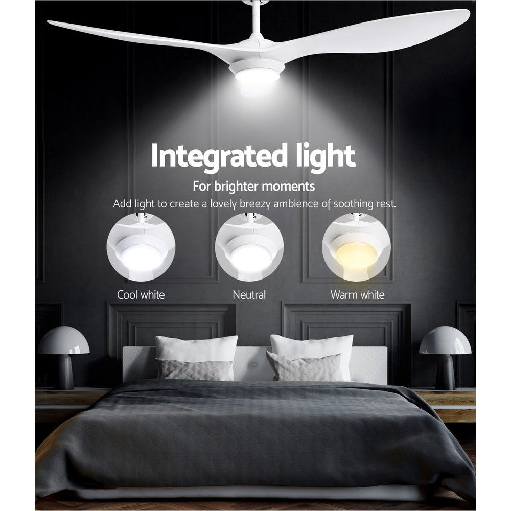 Marlook 52'' Ceiling Fan DC Motor w/Light w/Remote - White