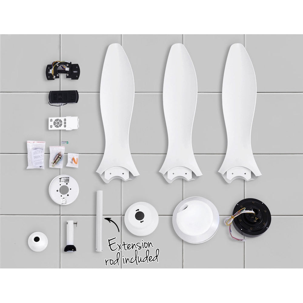 Marlook 52'' Ceiling Fan DC Motor w/Light w/Remote - White