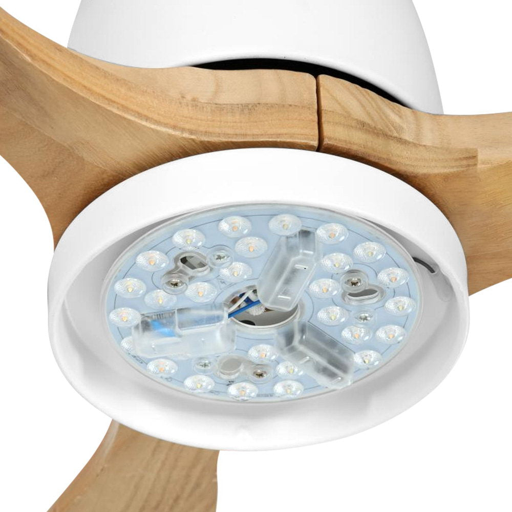 Marlook 52'' Ceiling Fan AC Motor w/Light w/Remote - Light Wood