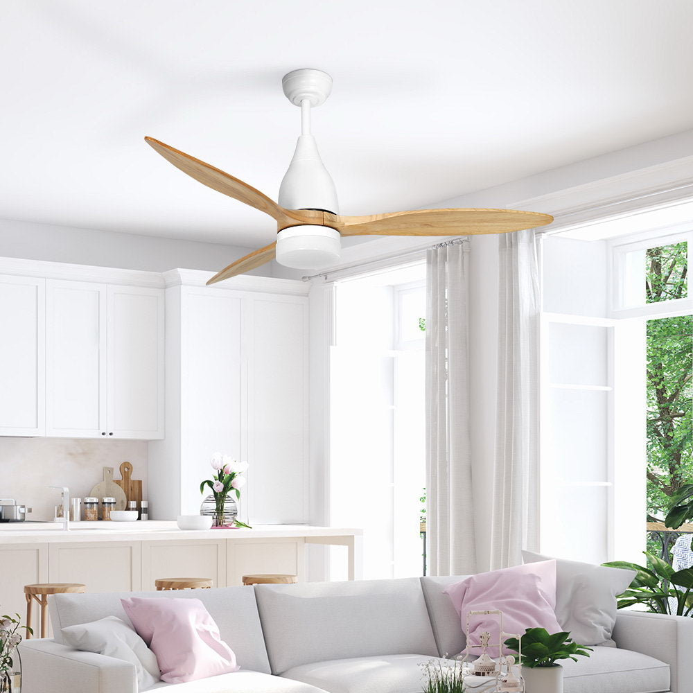 Marlook 52'' Ceiling Fan AC Motor w/Light w/Remote - Light Wood