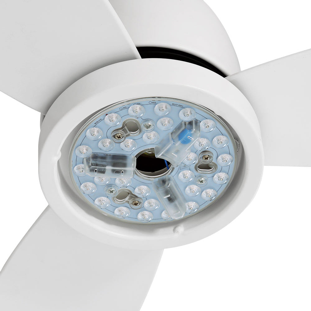 Marlook 52'' Ceiling Fan DC Motor LED Light Remote Control - White