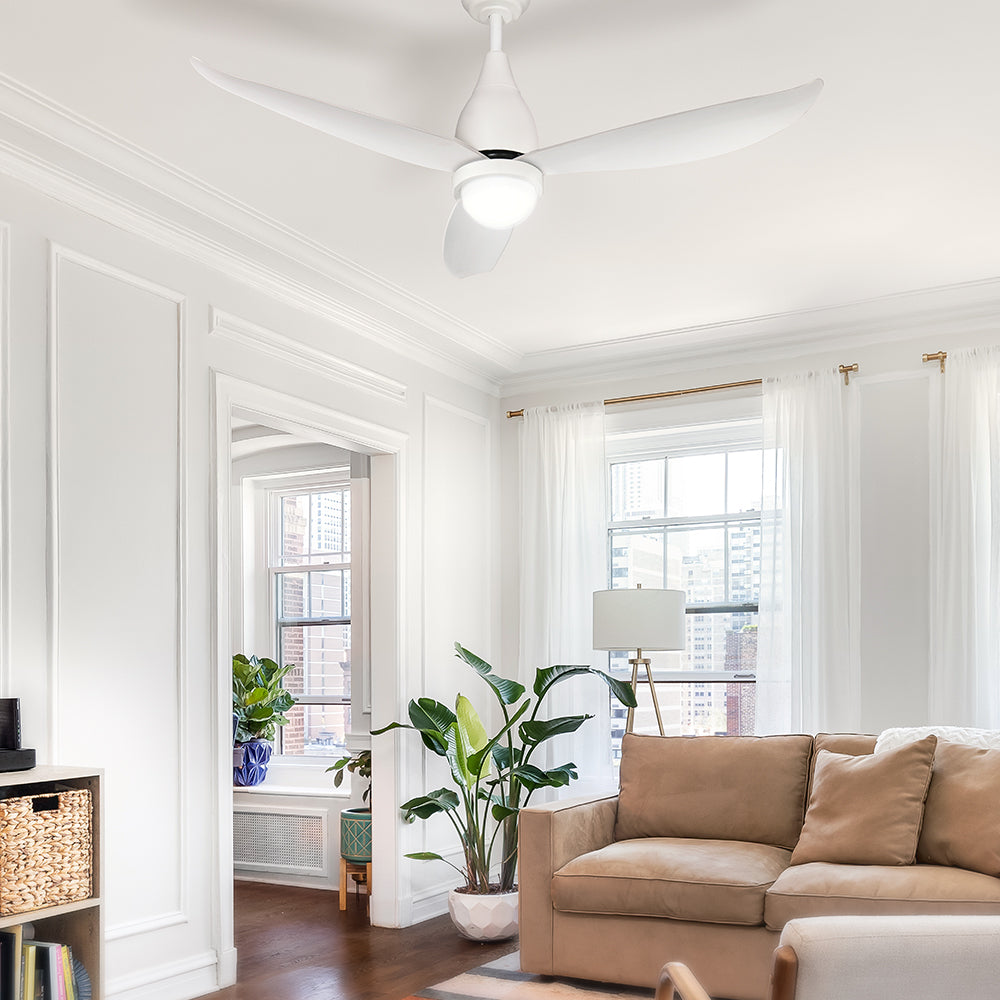 Marlook 52'' Ceiling Fan DC Motor LED Light Remote Control - White