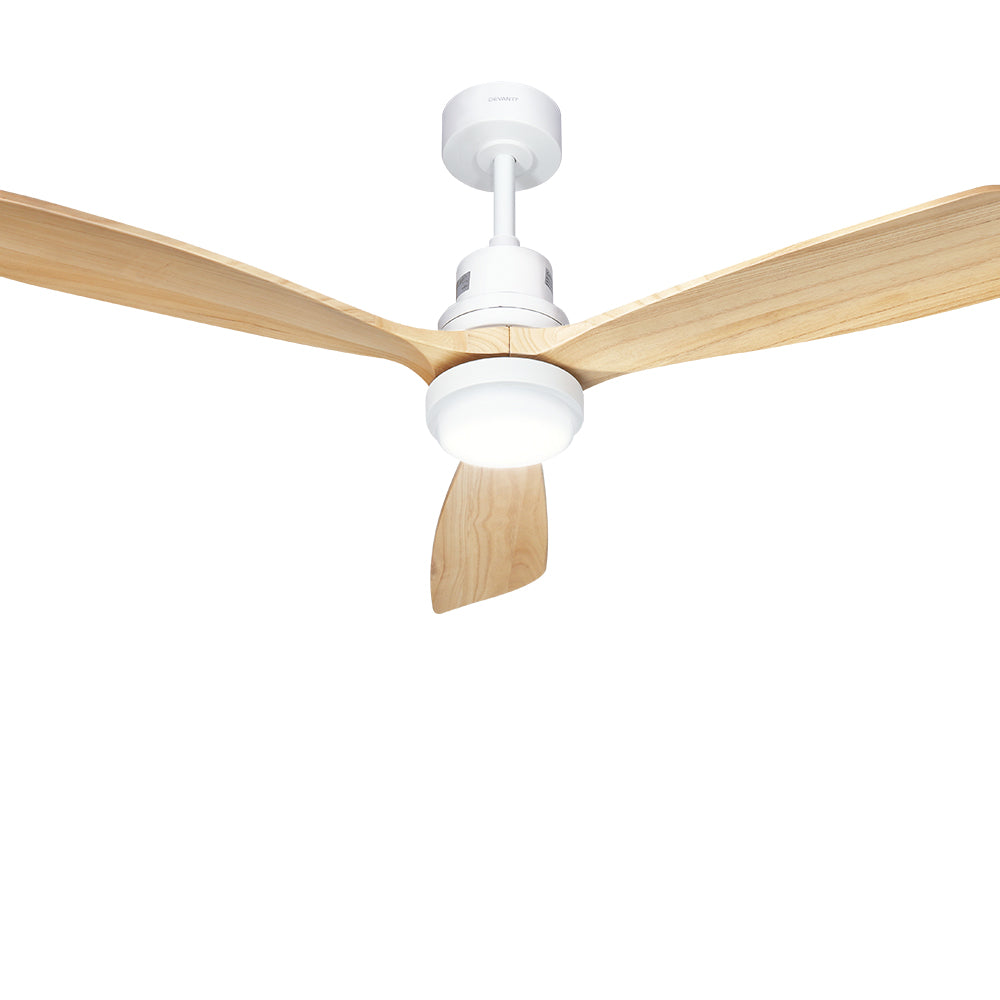 Marlook 52'' Ceiling Fan AC Motor LED Light Remote - Light Wood