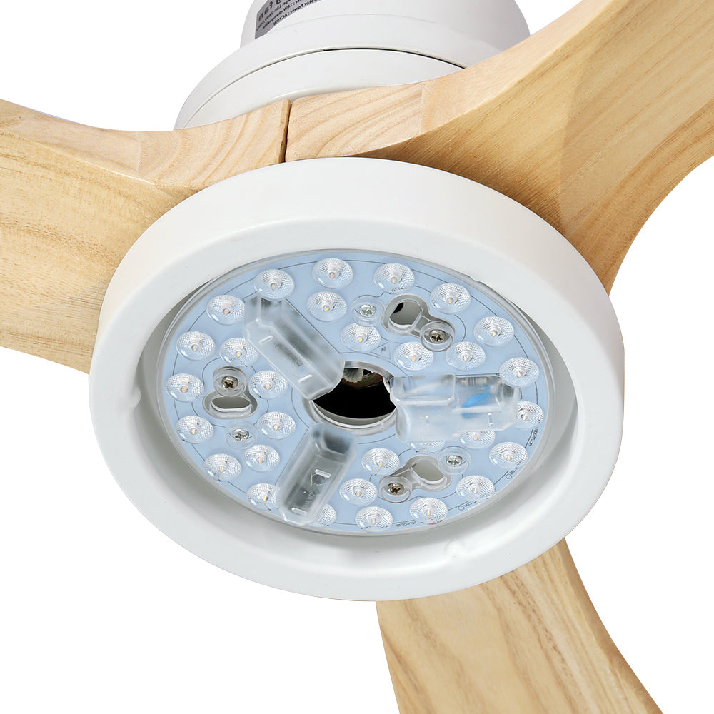 Marlook 52'' Ceiling Fan AC Motor LED Light Remote - Light Wood