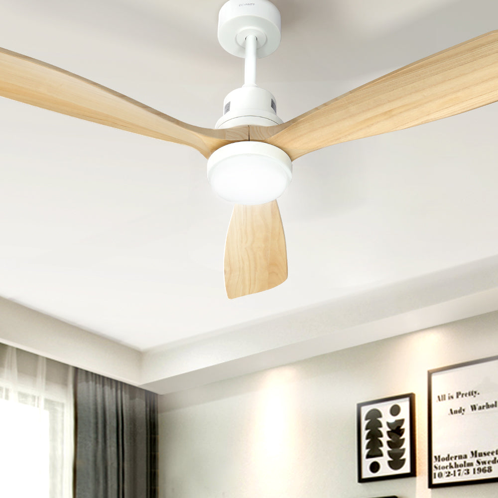 Marlook 52'' Ceiling Fan AC Motor LED Light Remote - Light Wood