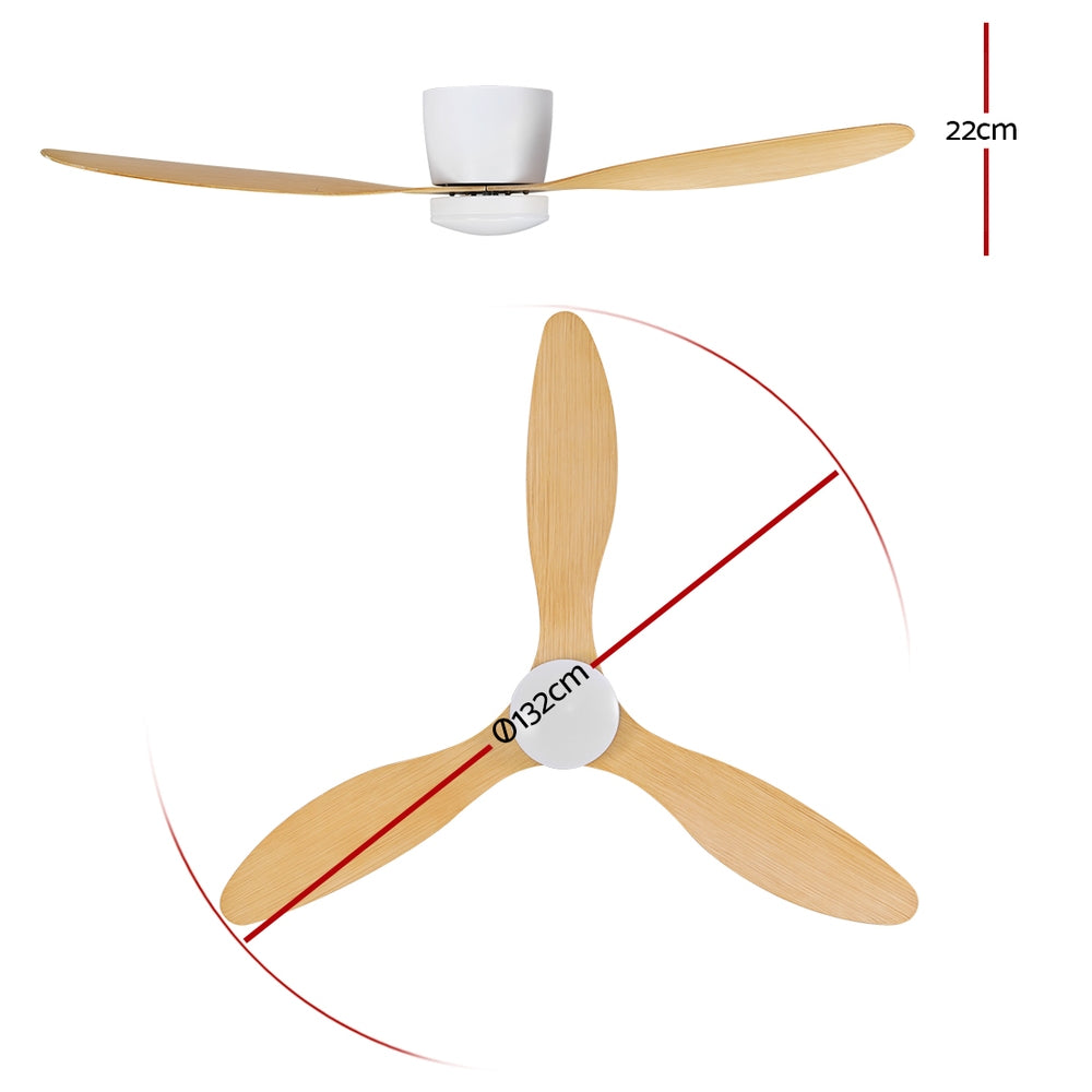 Marlook 52'' Ceiling Fan DC Motor w/Light w/Remote - Light Wood