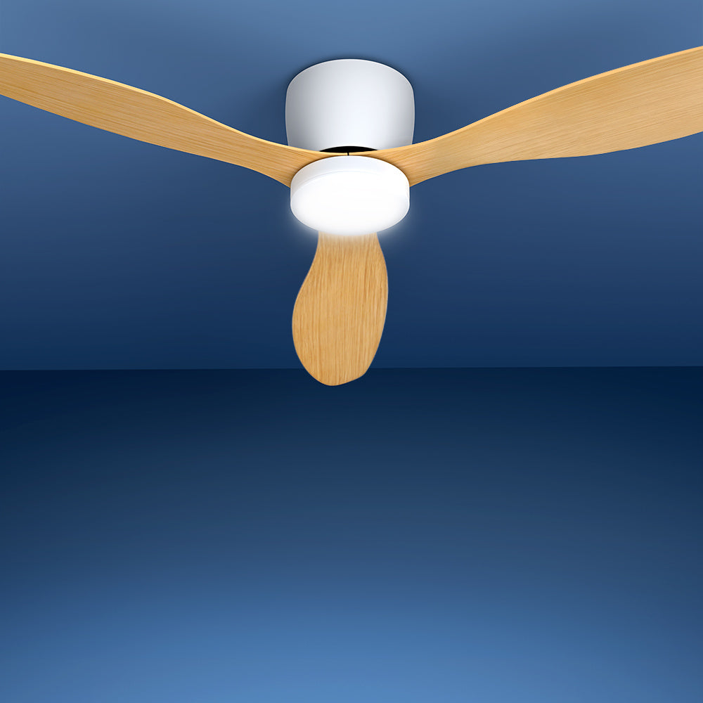 Marlook 52'' Ceiling Fan DC Motor w/Light w/Remote - Light Wood