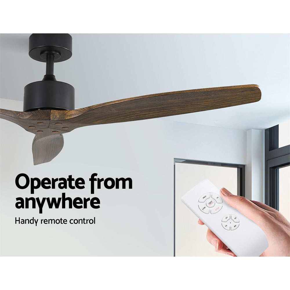 Marlook 52'' Ceiling Fan AC Motor 3 Blades w/Remote - Dark Wood