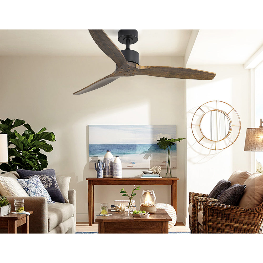 Marlook 52'' Ceiling Fan AC Motor 3 Blades w/Remote - Dark Wood