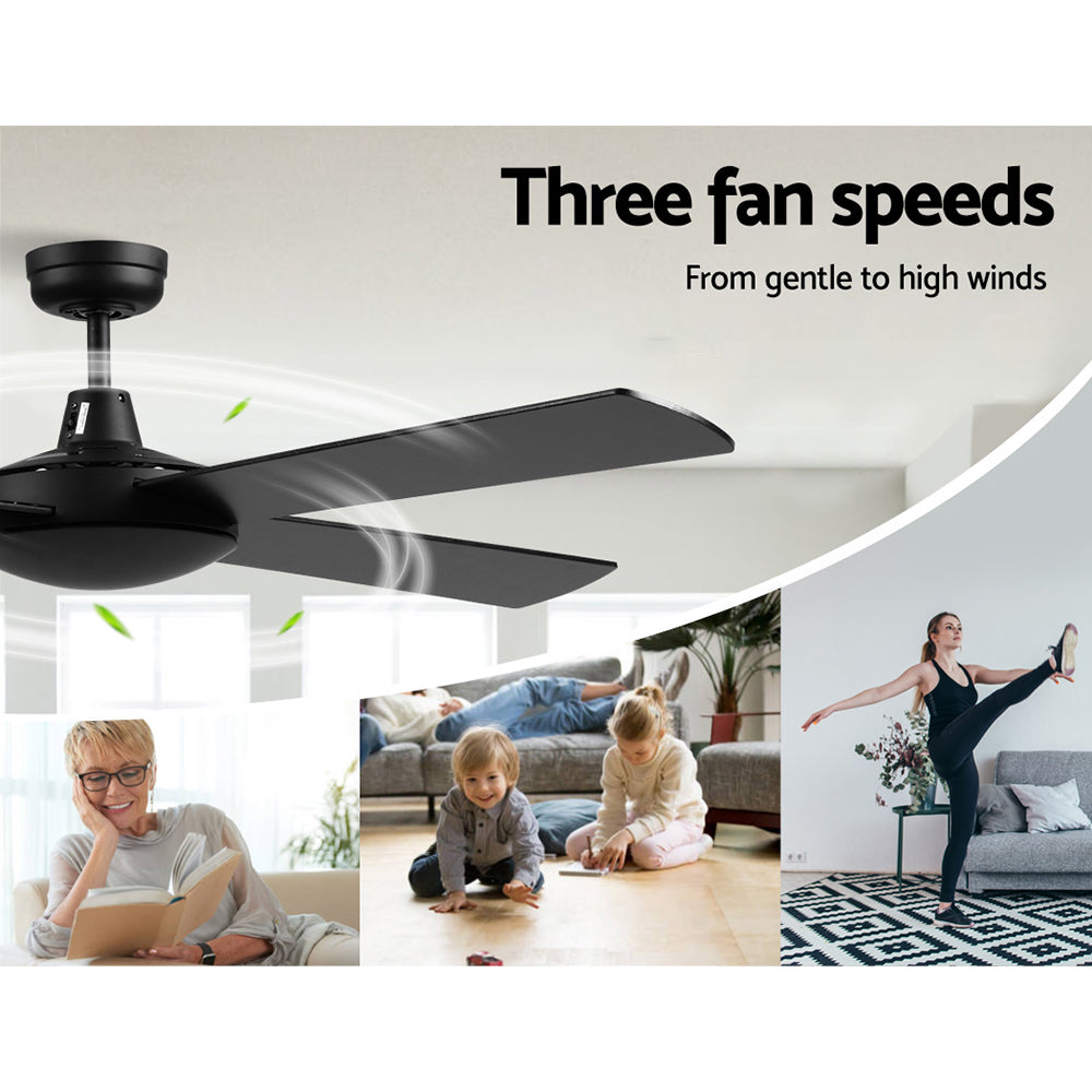 Marlook 52'' Ceiling Fan w/Remote - Black