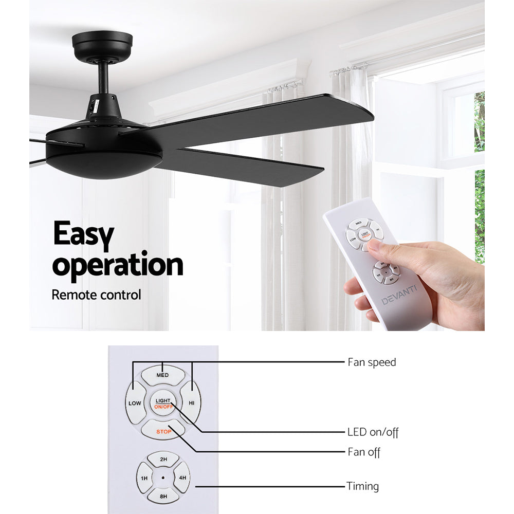 Marlook 52'' Ceiling Fan w/Remote - Black