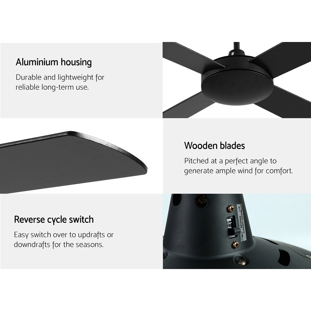 Marlook 52'' Ceiling Fan w/Remote - Black