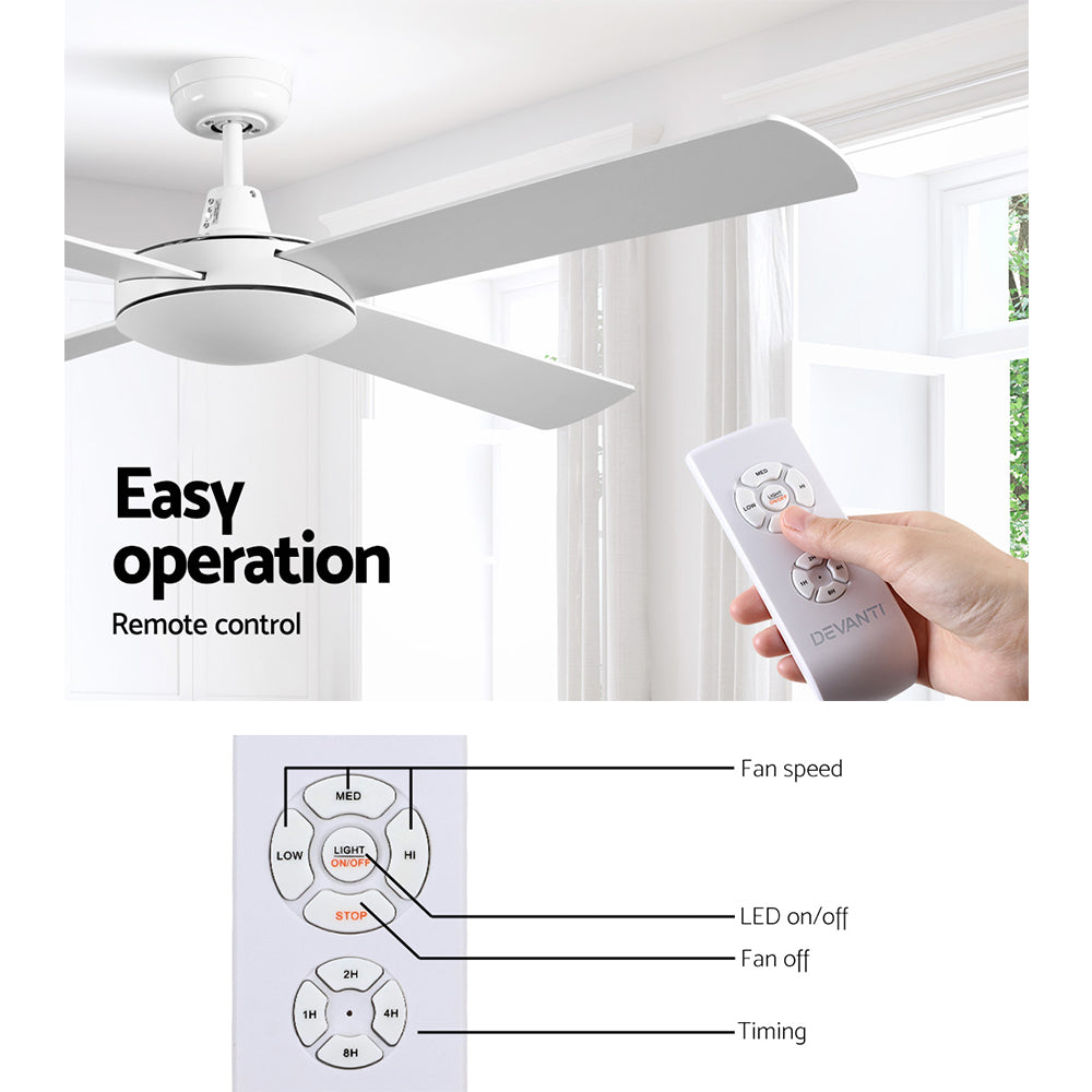 Marlook 52'' Ceiling Fan w/Remote - White