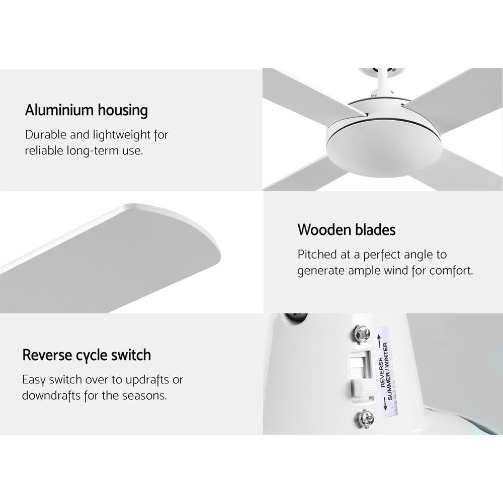 Marlook 52'' Ceiling Fan w/Remote - White