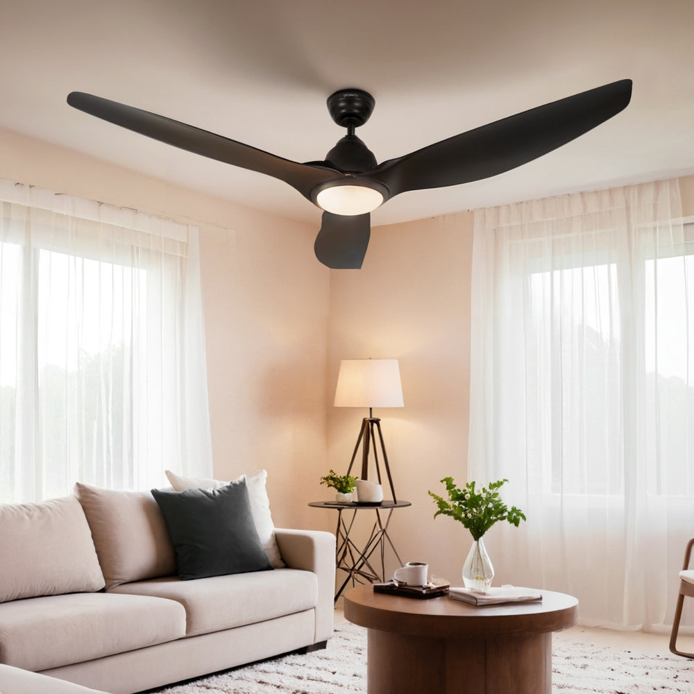 Marlook 64 Inch Ceiling Fan DC Motor w/Light w/Remote - Black
