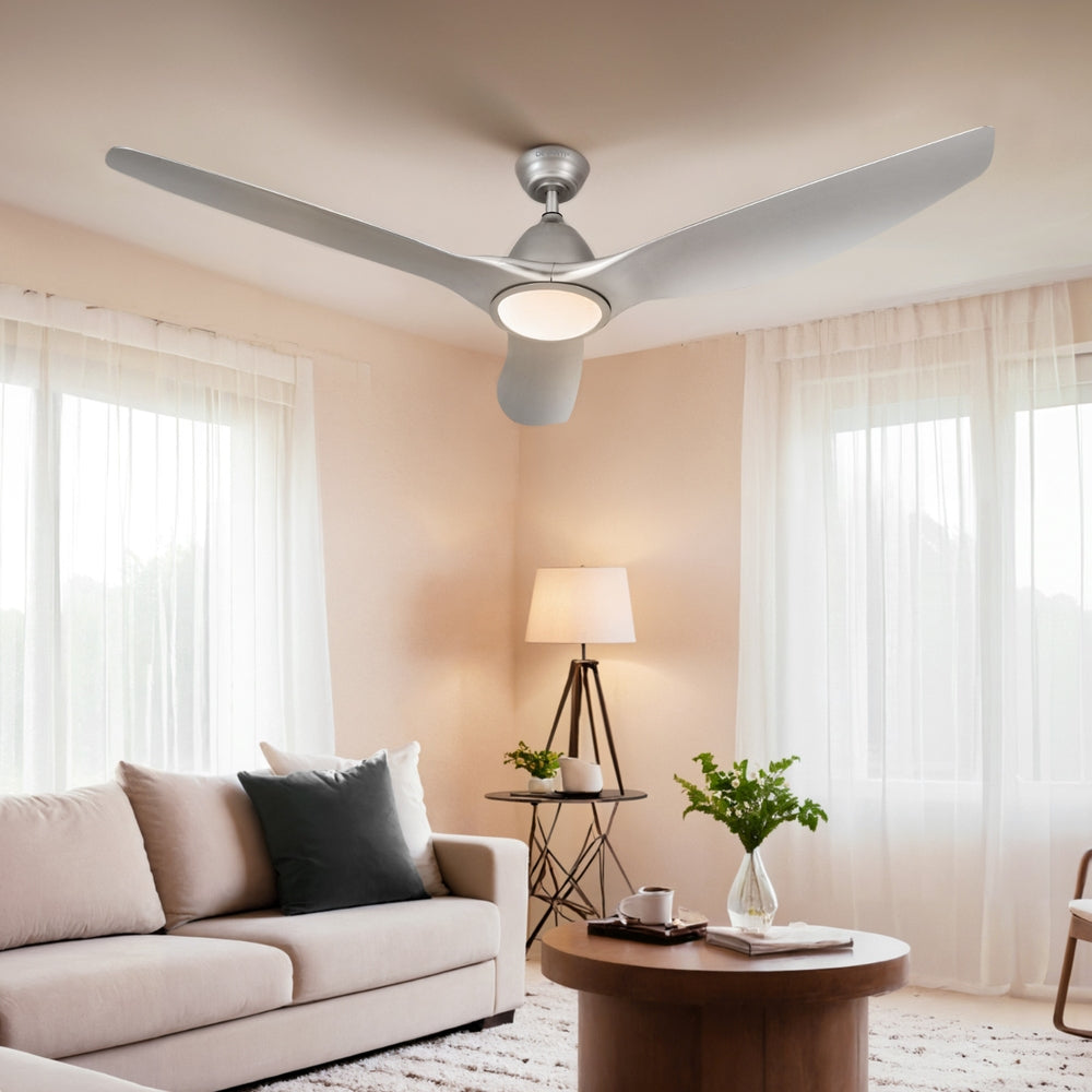 Marlook 64 Inch Ceiling Fan DC Motor w/Light w/Remote - Silver