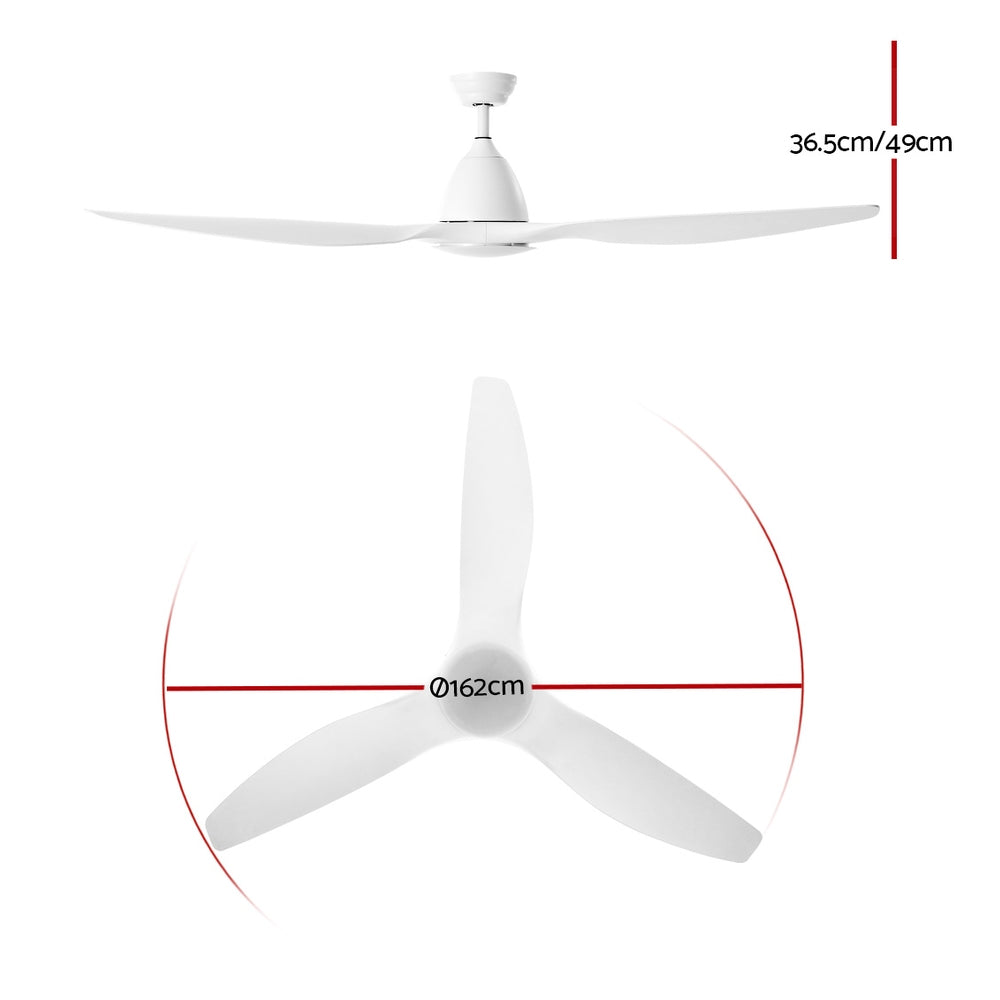 Marlook 64'' Ceiling Fan DC Motor w/Light w/Remote - White