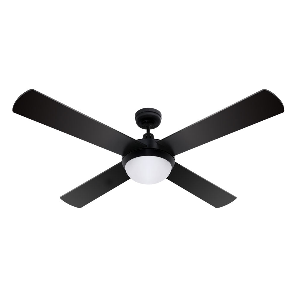 Marlook 52'' Ceiling Fan AC Motor w/Light w/Remote - Black