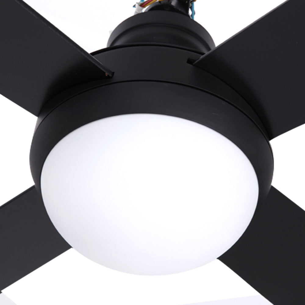 Marlook 52'' Ceiling Fan AC Motor w/Light w/Remote - Black