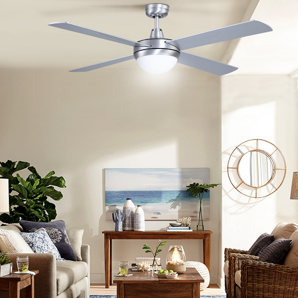 Marlook 52'' Ceiling Fan AC Motor w/Light w/Remote - Silver