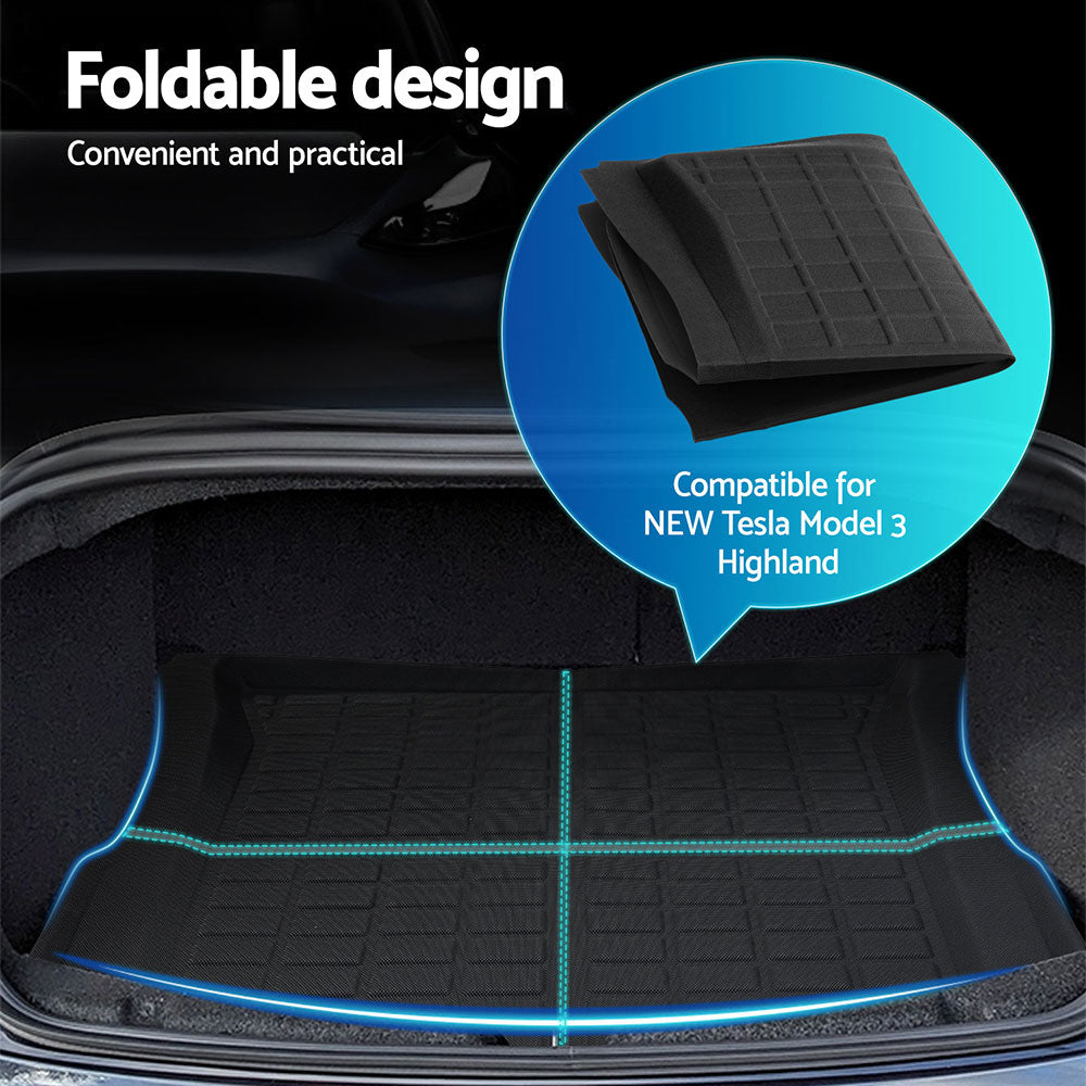 NEW Tesla Model 3 Highland 2024 Boot Liner Rear Frunk Cargo Trunk Mats Marlook