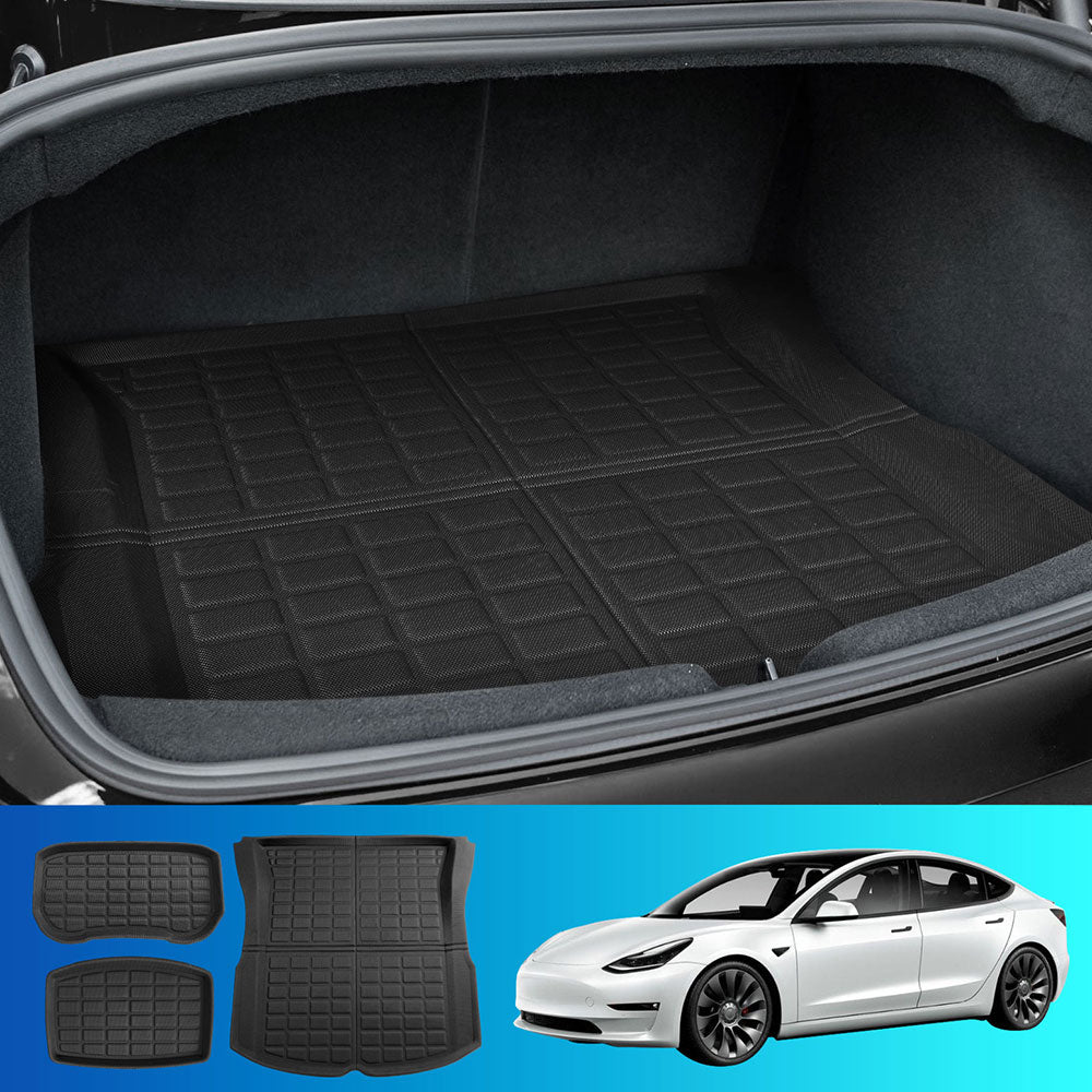 NEW Tesla Model 3 Highland 2024 Boot Liner Rear Frunk Cargo Trunk Mats Marlook