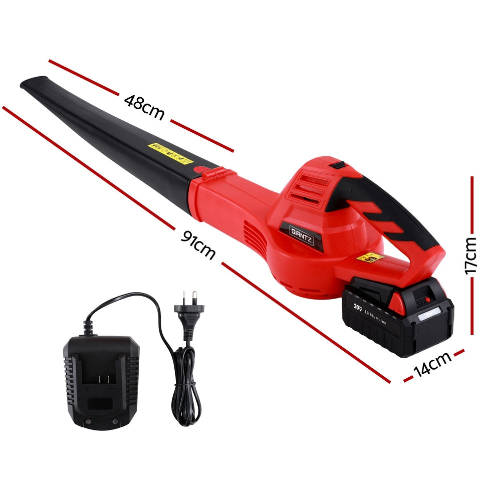 Marlook 20V Cordless Electric Leaf Blower Powerful Garden Lawn Cleaner
