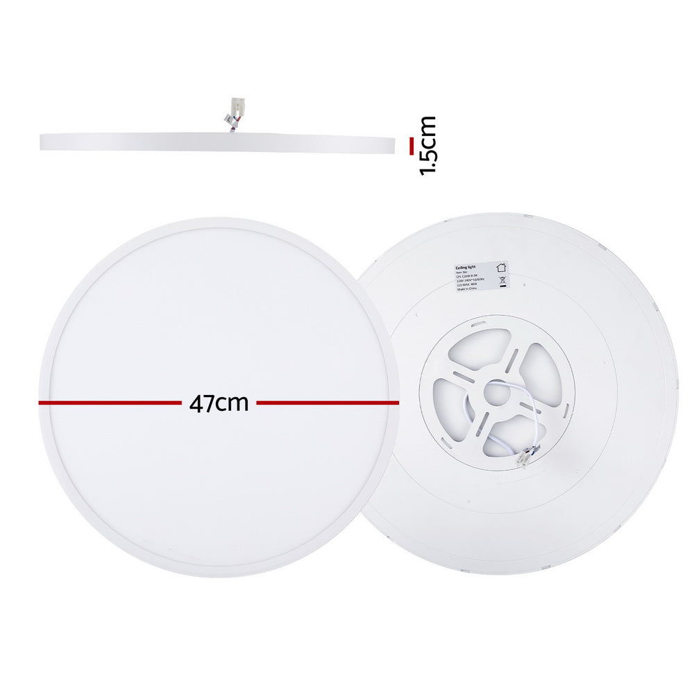 Marlook Ceiling Light LED Round 46W Ultra-THIN 5CM Oyster Lamp Modern Cool/Warm