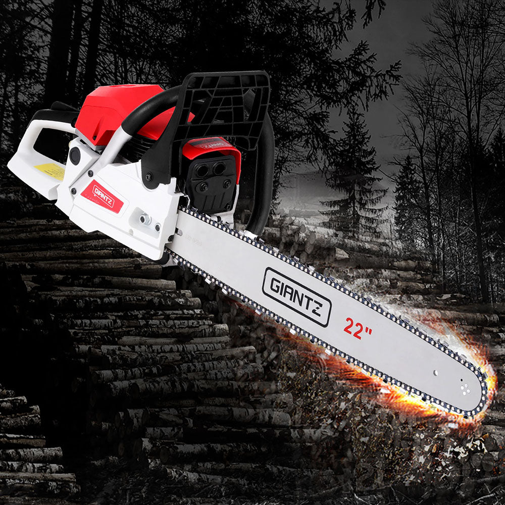 Marlook 74cc Petrol Chainsaw 22" Bar E-Start Tree Pruning Chain Saw