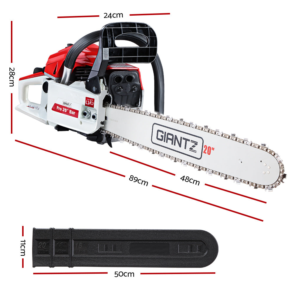 Marlook Chainsaw Petrol 52CC 20" Bar Commercial E-Start Pruning Chain Saw White,Marlook Chainsaw Petrol 52CC 20" Bar Commercial E-Start Pruning Chain Saw White