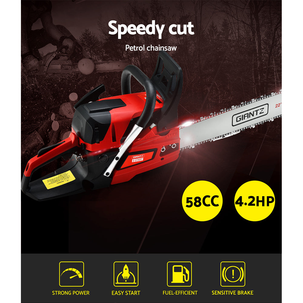 Marlook Chainsaw Petrol 58CC 22" Bar Commercial E-Start Pruning Chain Saw,Marlook Chainsaw Petrol 58CC 22" Bar Commercial E-Start Pruning Chain Saw 4.2HP