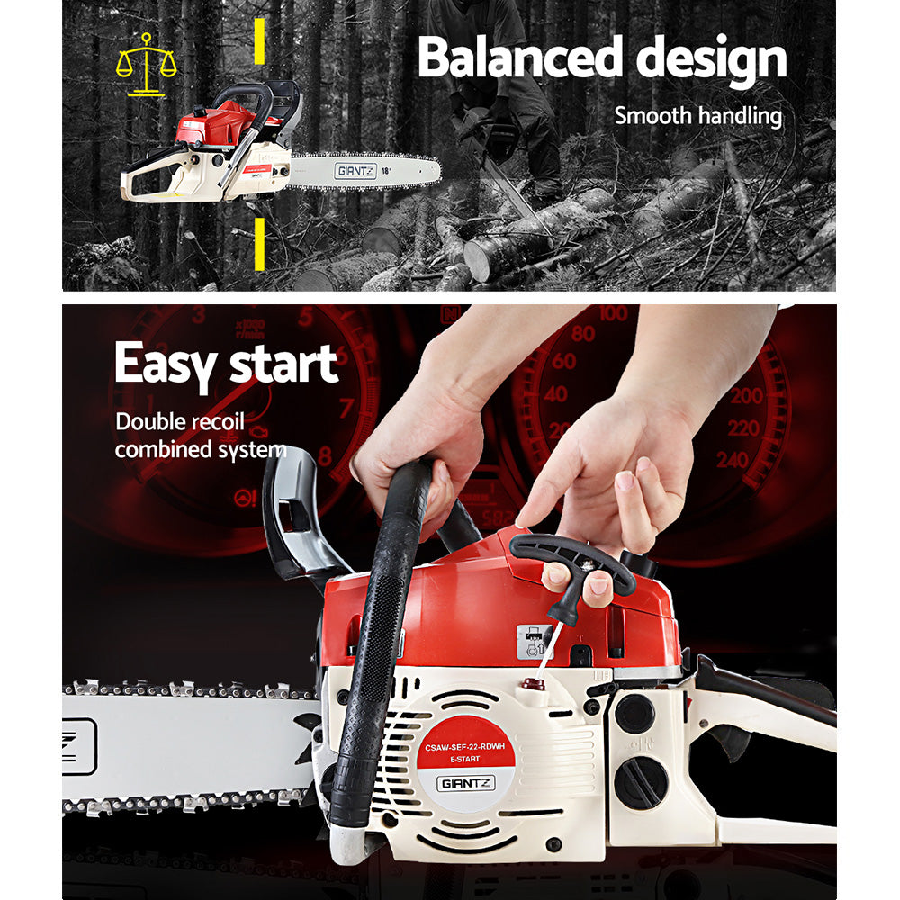 Marlook Chainsaw Petrol 75CC 18" Bar Commercial E-Start Pruning Chain Saw,Marlook Chainsaw Petrol 52CC 20" Bar Commercial E-Start Pruning Chain Saw 5.2HP