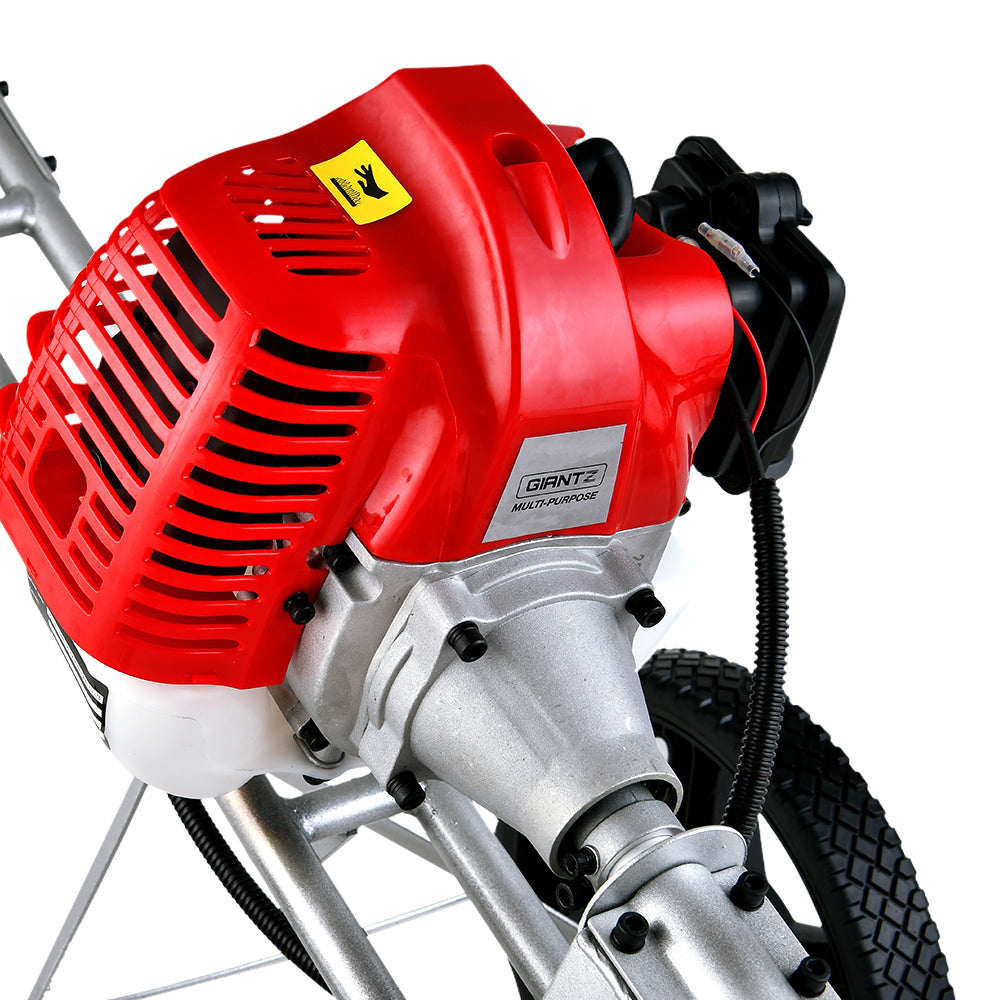 Marlook 62cc Petrol Brush Cutter Whipper Saw Trimmer 2 Stroke 3-in-1 Wheel